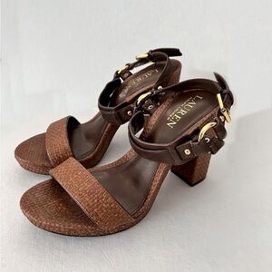 Ralph Lauren Brown Heeled Sandals